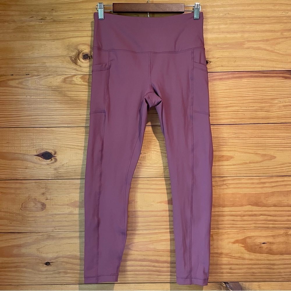 90 Degree By Reflex Interlink High Rise 7/8 Ankle Leggings Mauve Pink Medium